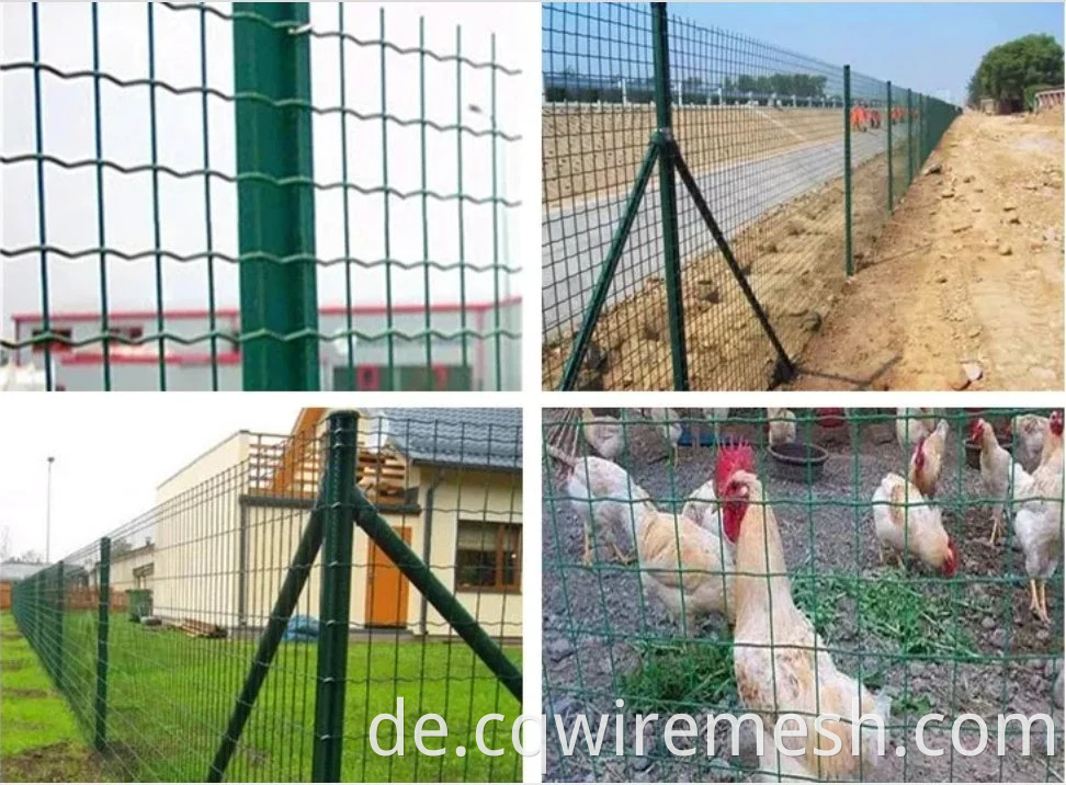 PVC beschichtete verzinkte geschweißte Mesh Euro Zaundrahtrolle 1,7/2,2 mm 100x50 mm Netting Gardening Innenhof Park Weiches Grün grau Farbe